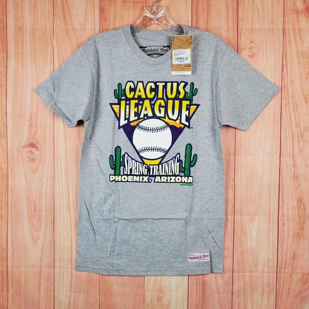 Mitchell & Ness Spring Training Mens T-Shirt S Gray Crew Neck Arizona Wildcats